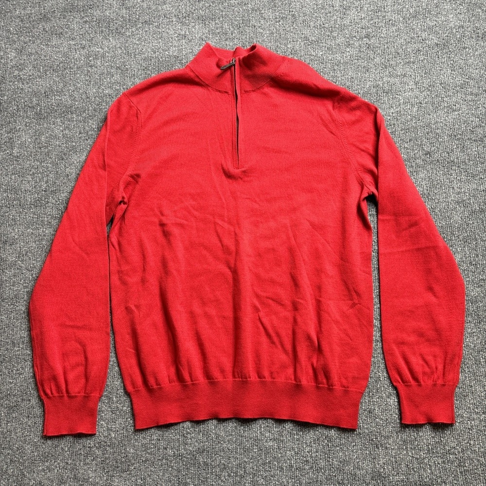 Vineyard Vines Sweater Men's Medium Thaxter Quarter Zip Cashmere Made In‎ Italy